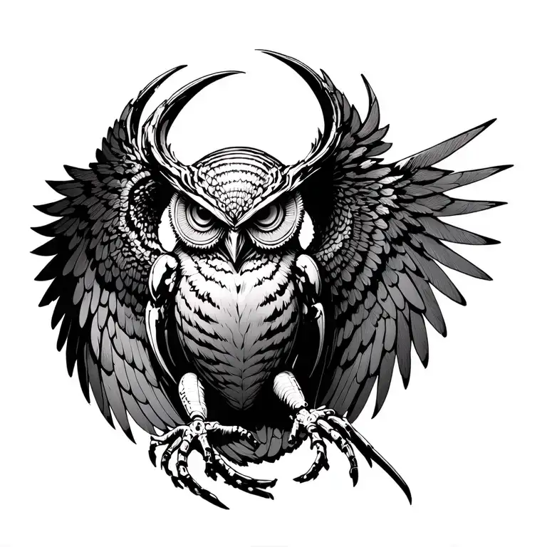 Giger Owl Alien Wings Biomechanoid