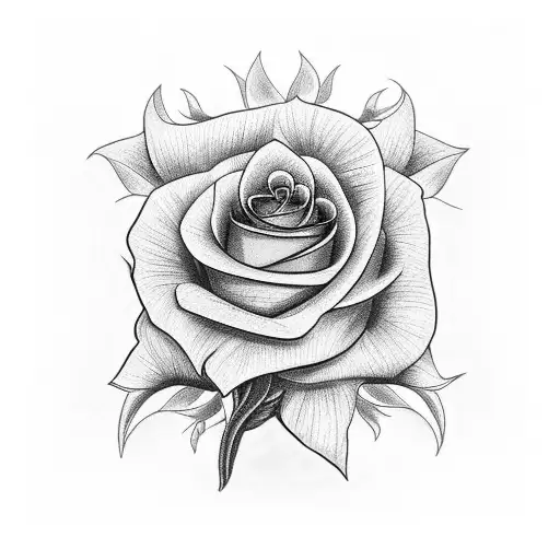 Rose And Sunflower With Freemason Symbol