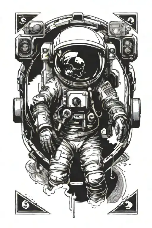 Astronaut Univers Reflection In Visor