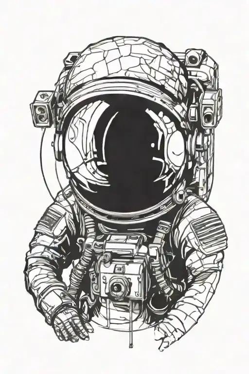 Astronaut Universe Reflection In Visor