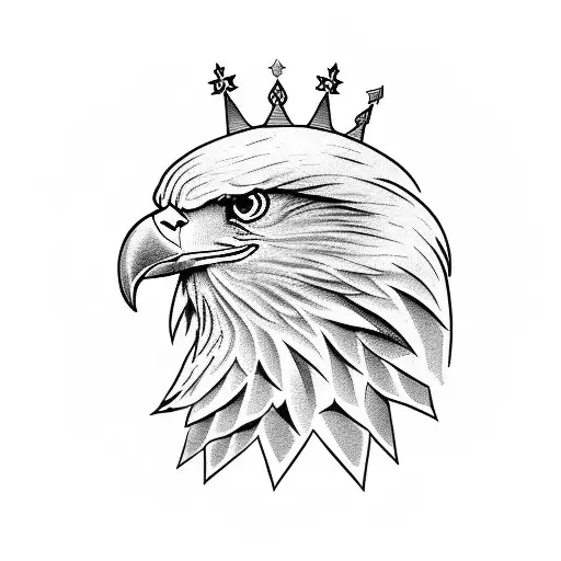 Eagle Head And Crown Below