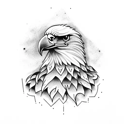 Eagle Head And Flowers