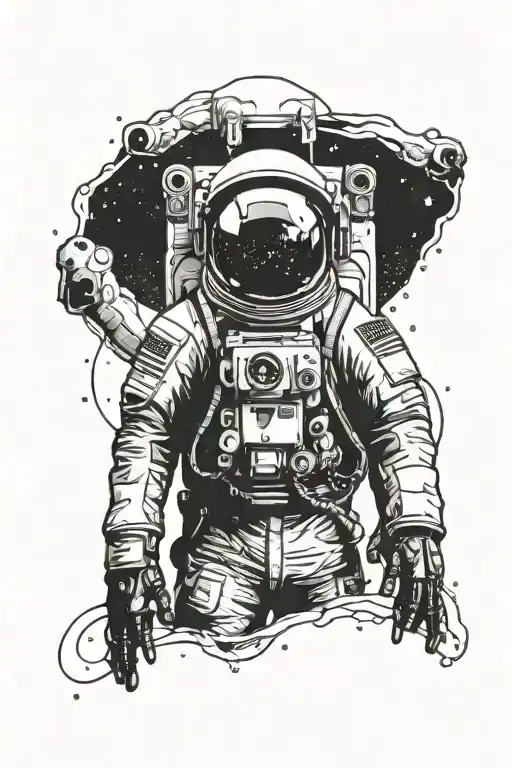 Astronaut Galaxy Reflection In Visor