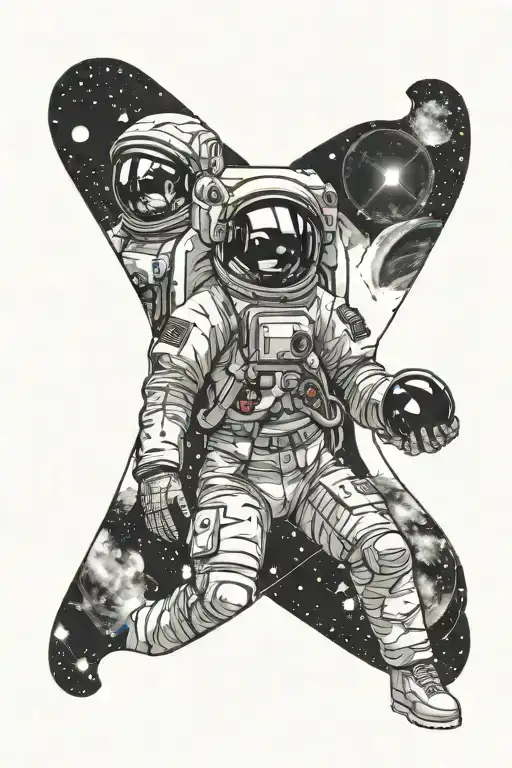 Astronaut Galaxy Reflection In Visor In Awe