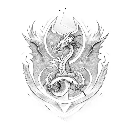 A Fierce Dragon Shredding A Guitar