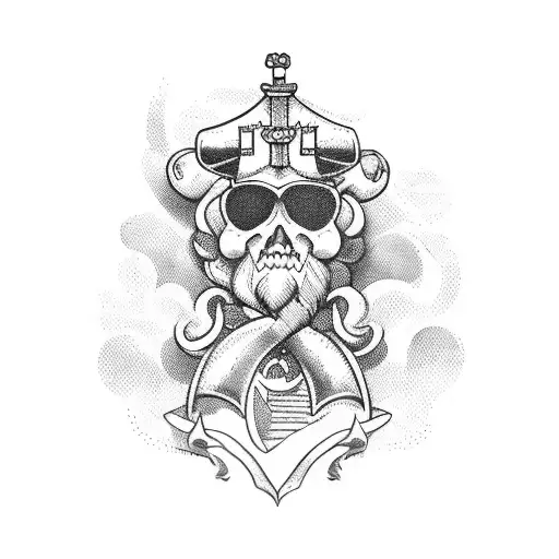 Brig At Sea Nautical Facing Right