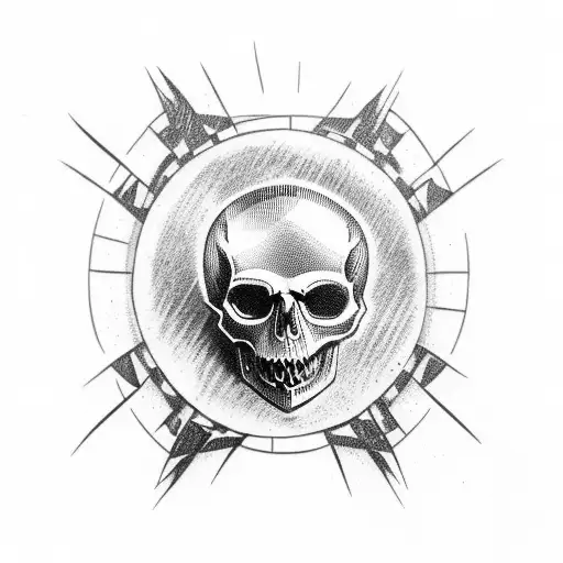 Anarchy Symbol With A Skull Wearing A Punk Rock Mohawk