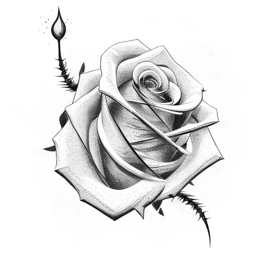 Barbed Wire With Rose Surrouding It