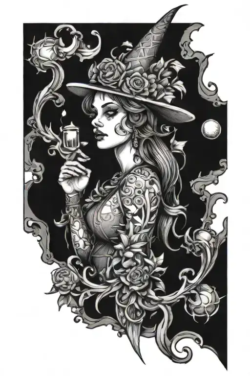 Witchy Tattoo Sleeve Design