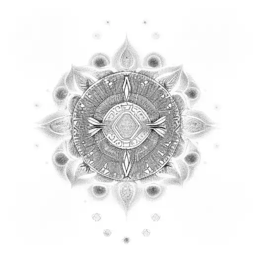 Mulam And Phoenix Surrounded By A Celestial Mandala