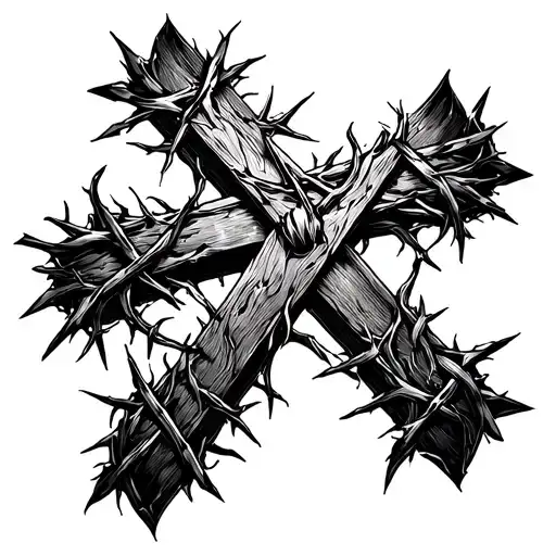 Cross With A Crown Of Thorns