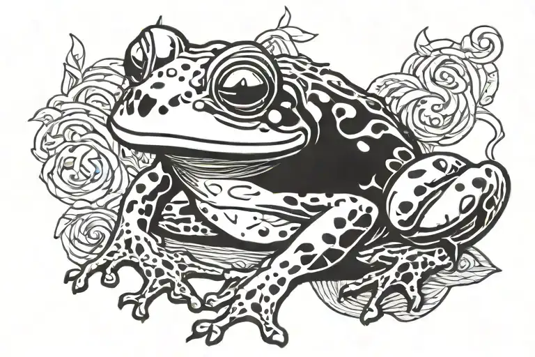 Senior Frog Smoking Cartoon