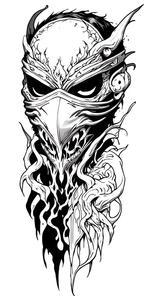 Ninja Scary Mask And Hell