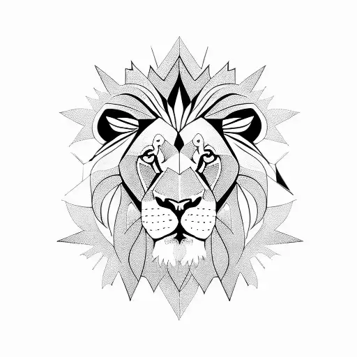 Half Lion And Geometric