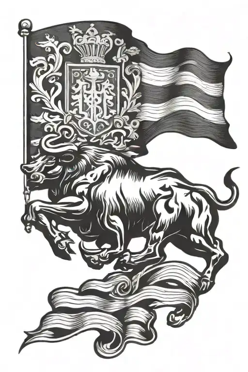 Bull And Flag Poland