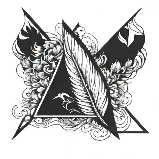 Feather Inside A Triangle
