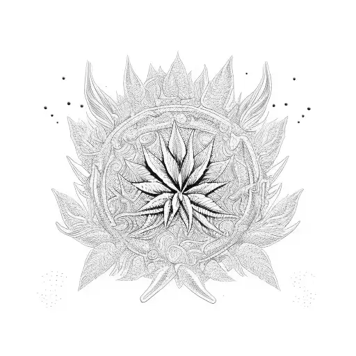 Trippy Plug Surrounded By Psychedelic Weed Plants