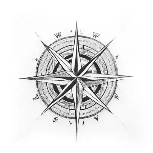 Black Compass Rose Hand
