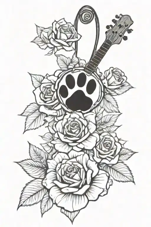 Music Rose Paw Print Family