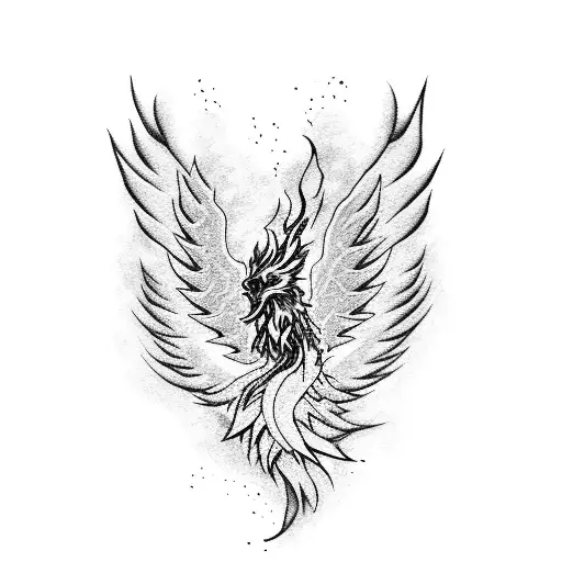 Fiery Phoenix Rising From The Ashes