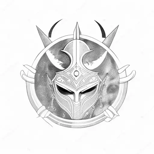 Crescent Moon Man In Armor