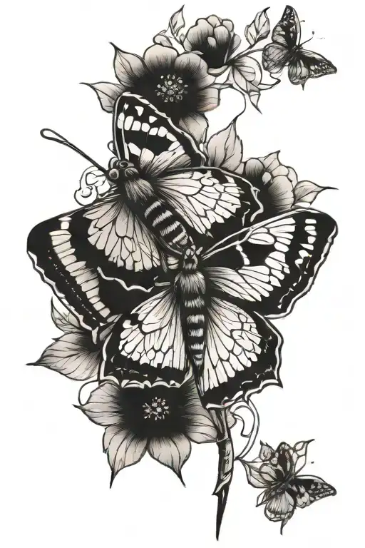 Moth And Violet And Sun