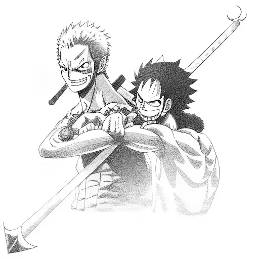 Luffy And Zoro Facing Off In An Epic Battle