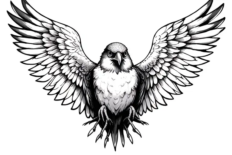 Bird With Wings Spread