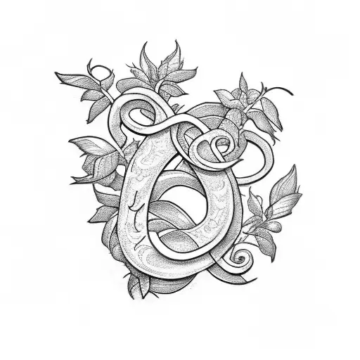 A Hop Plant Intertwined With A Treble Clef Symbol