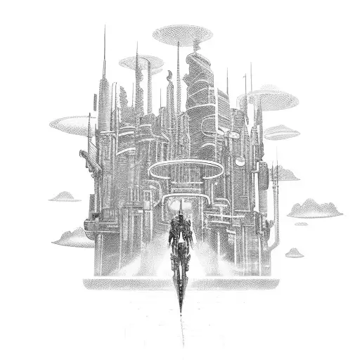 Combine Elements From Different Video Games Into A Futuristic Cityscape