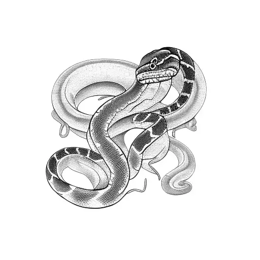 A Snake Coiled Around A Pile Of Money