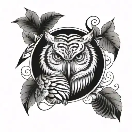 Owl And Tiger Surrounded