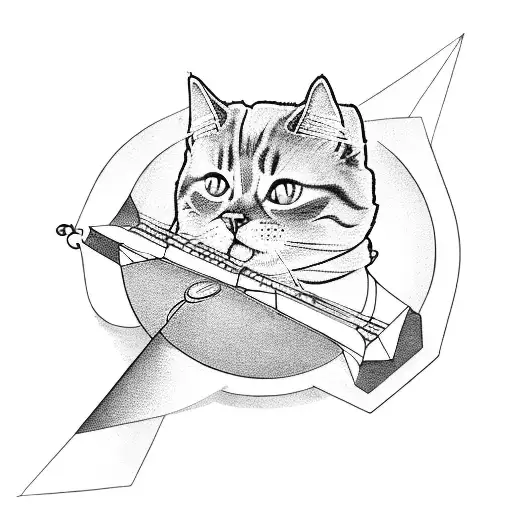 A Musical Staff With Notes Forming The Shape Of A Cat