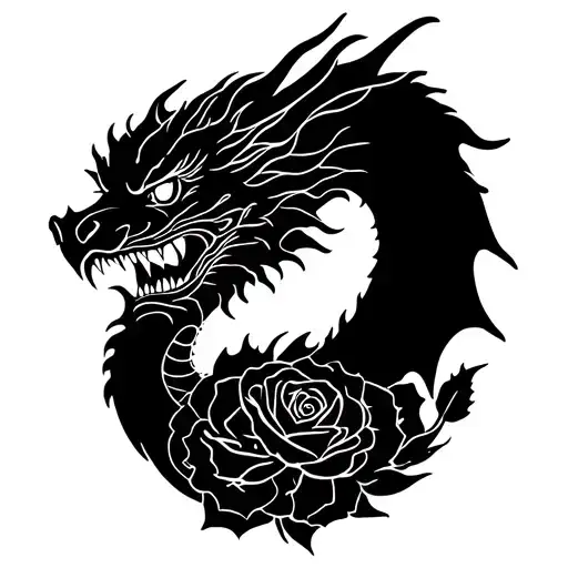 Dragon With Roses