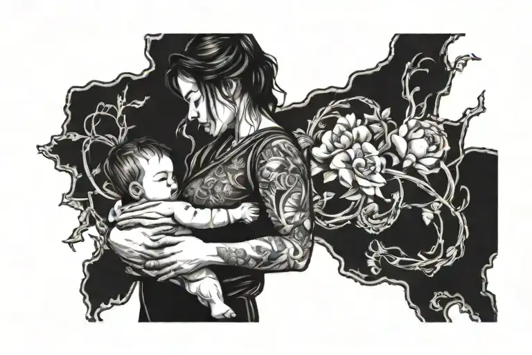 Mom Carrying Her Child