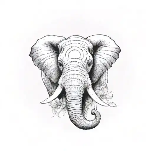 Elephant With Sunflower