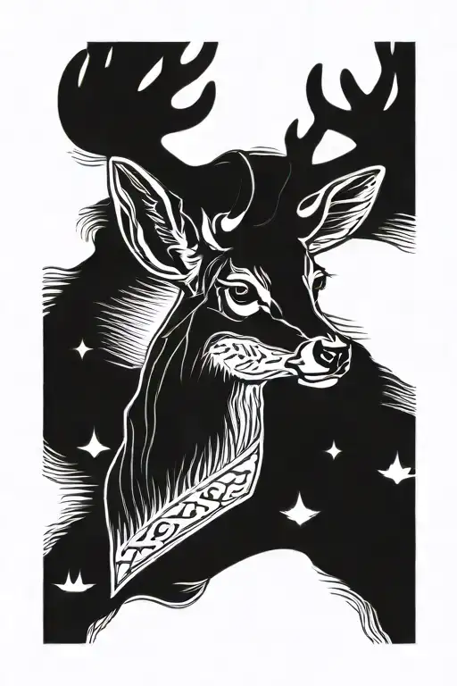 A Whitetail Deer With A White Stocking Beanie