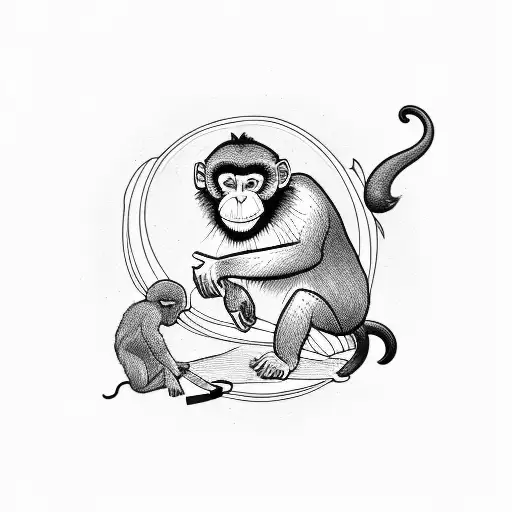 Monkey Riding A Trotinette