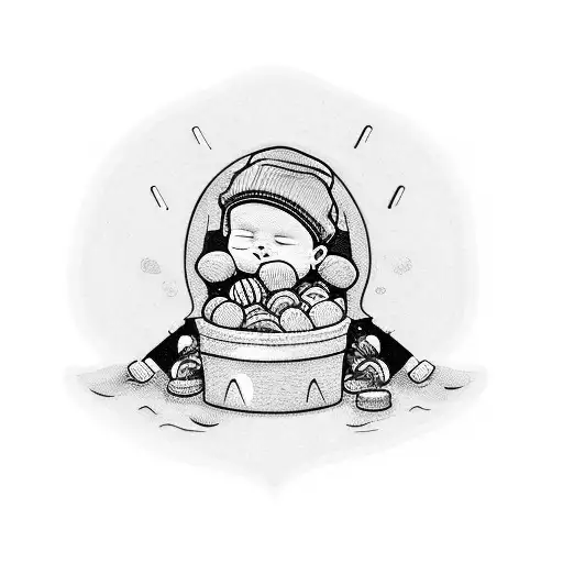 A Sleeping Baby Lucas Surrounded By Colorful Candies