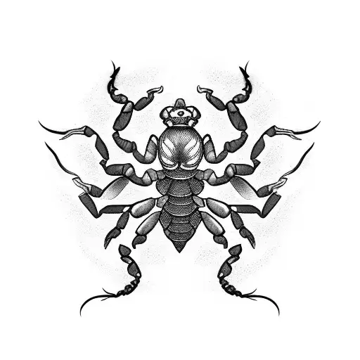 Scorpion With The Scorpio Symbol Surrounded By Flames