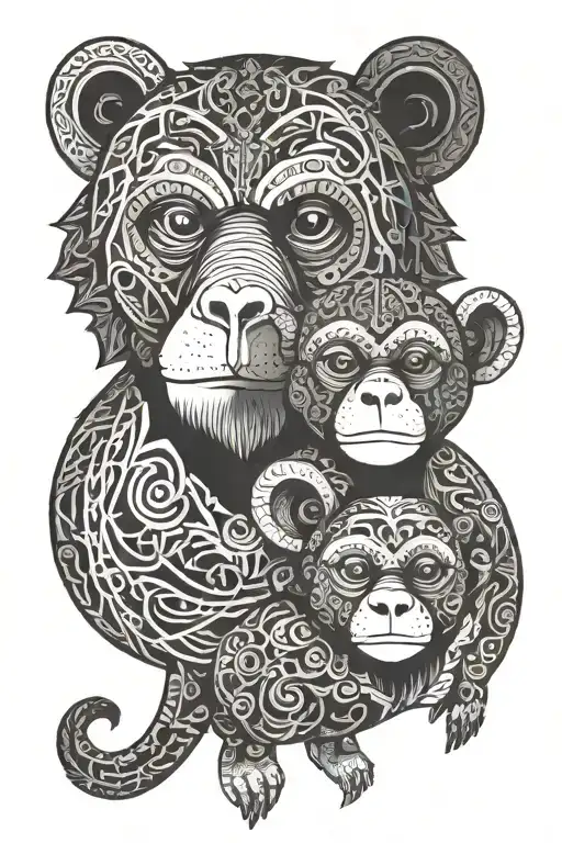 Monkey And Bear Together