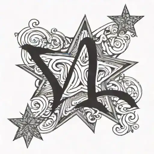 A Star With The Word Divando Written Around It In Cursive