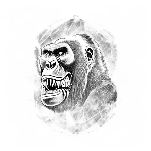 Biomechanical Gorilla Angry Roar Skull
