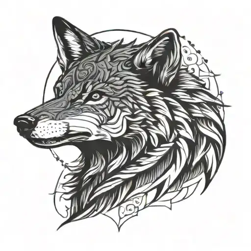 Minimal Wolf Head