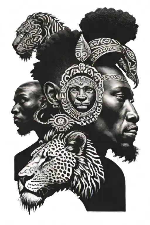 African Man With Lion Head