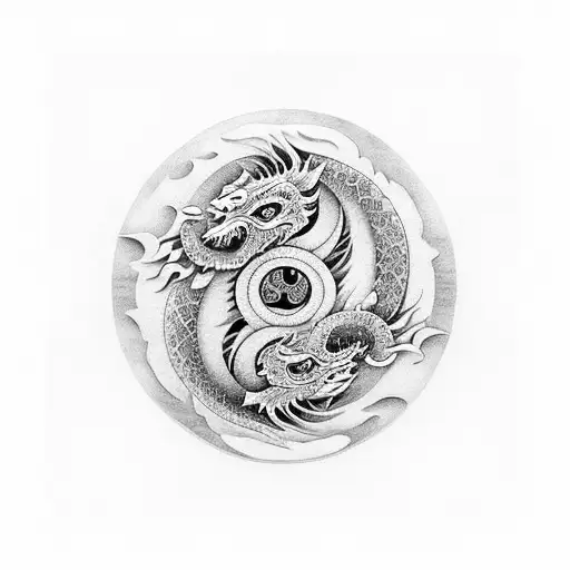 Yin Yang Dragon And Tiger