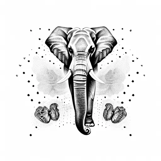 Elephant With Butterflies