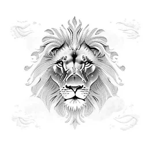 A Majestic Lion Surrounded By Waves Of The Ocean