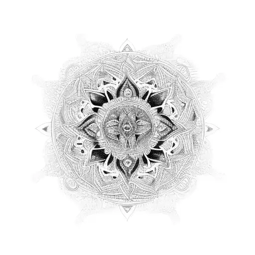 A Psychedelic Mandala Incorporating The Shapes Of Your Four Cats