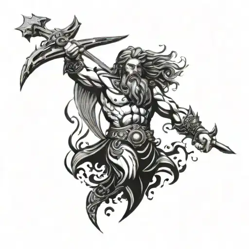 Warrior Man Poseidon God